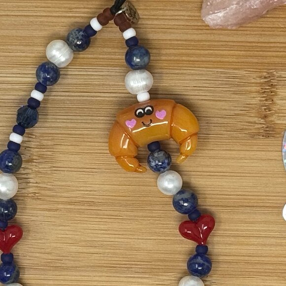 Monsieur Croissant | Authentic Handmade | String Ting | Wristlet Phone Strap - Picture 2 of 6